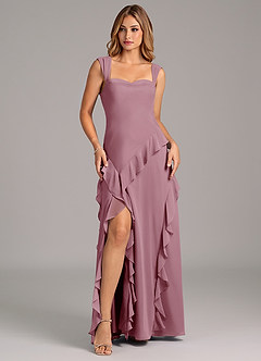 Azazie Sloane Bridesmaid Dresses Vintage Mauve A-Line Sweetheart Neckline Chiffon Dress image1