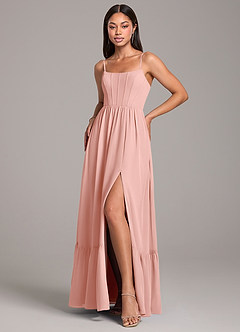 Azazie Kailee Bridesmaid Dresses Rosette A-Line with Pockets Chiffon Dress image5