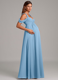 Azazie Rhea Maternity Bridesmaid Dresses A-Line Pleated Chiffon Floor-Length Dress image6
