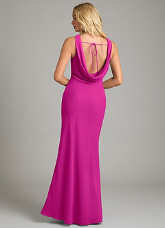 Azazie Rylina Bridesmaid Dresses Fuchsia Mermaid Pleated Chiffon Dress image6