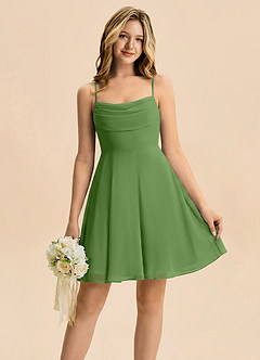 Azazie Bear Junior Basil A-Line Pleated Chiffon Dress image1
