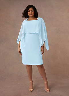 Azazie Maryam Abiti per la Madre della Sposa Abito Tubino in Chiffon Pizzo Azzurro image6