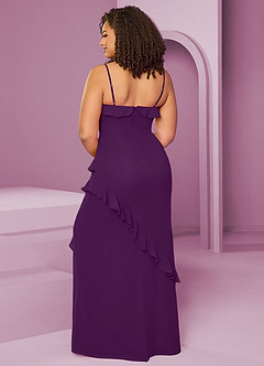 Barbie ♥ Azazie Bridesmaid Dresses Grape Sheath Chiffon Dress image10