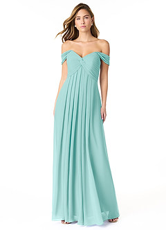 Azazie Kaitlynn Finale sale Converteerbaar Jurk van Chiffon met rijk Ruches Eucalyptus image1