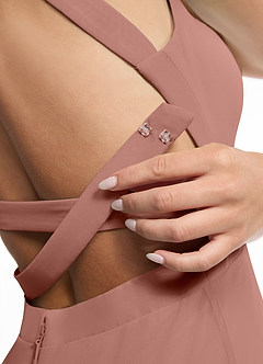 Azazie Clarice Bridesmaid Dresses Cedar Rose A-Line Halter Chiffon Dress image6