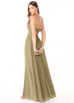 Azazie Aaida Bridesmaid Dresses Moss Green A-Line Corset Chiffon Dress image5