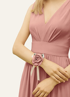 front Matching Color Matte Satin Wrist Corsage