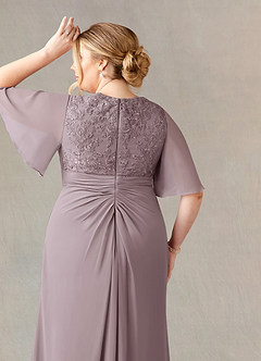 Azazie Carson Mother of the Bride Dresses Dusk A-Line V-Neck Lace Chiffon Dress image11