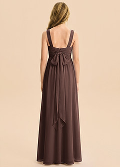 Azazie Kora Junior Ganache A-Line Pleated Chiffon Dress image6