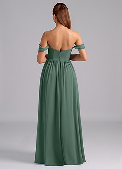 Azazie Saige Maternity Bridesmaid Dresses A-Line Pleated Chiffon Floor-Length Dress image2