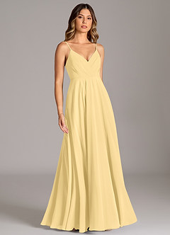 Azazie Amani Bridesmaid Dresses Butter A-Line Pleated Chiffon Dress image5