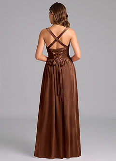 Azazie Francis Bridesmaid Dresses Umber A-Line Corset Velvet Dress image5