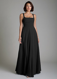 Azazie Azaria Black Chiffon Bridesmaid Dresses