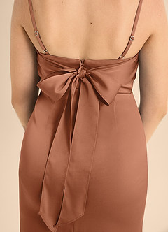 Azazie Mai Junior Bronzer A-Line Sweetheart Neckline Stretch Satin Dress image6