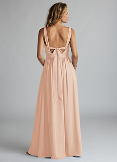 Azazie Aziza Bridesmaid Dresses English Rose A-Line V-Neck Pleated Chiffon Dress image4