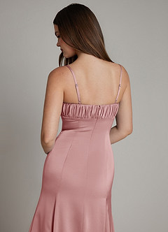 Azazie Avira Suknie dla druhen Syrena Satyna elastyczna Do ziemi Sukienka image4