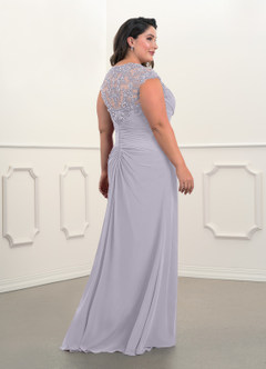 Azazie Birdie Mother of the Bride Dresses Fog A-Line Queen Anne Sequins Chiffon Dress image35