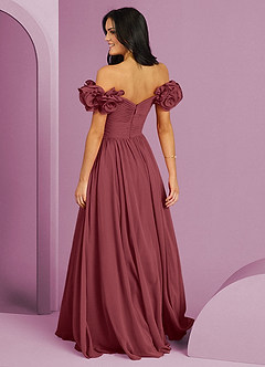 Barbie ♥ Azazie Bridesmaid Dresses Merlot A-Line Off the Shoulder Chiffon Convertible Dress image2