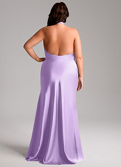 Azazie Lorena Bridesmaid Dresses Lilac Mermaid Pleated Stretch Satin Dress image8
