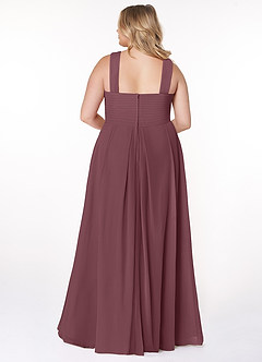 Azazie Kaleigh Bridesmaid Dresses Sangria A-Line Pleated Chiffon Dress image8