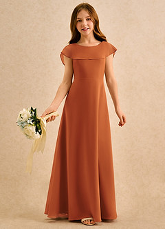 Azazie Kittie Girls Formal Flower Girl Klänningar Klä A-Line i Chiffong image1