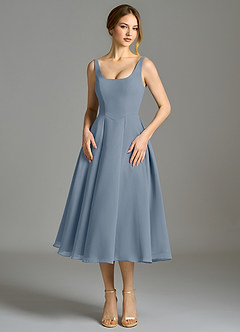 Azazie Amalie Bridesmaid Dresses Twilight A-Line Pleated Chiffon Dress image4