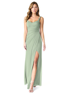 Azazie Verami Robes de demoiselle d'honneur Robe Sirène en Maille Dentelle Vert Sauge image1