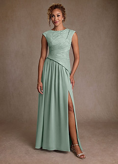 Azazie Kalleen Mother of the Bride Dresses Agave A-Line Pleated Chiffon Dress image5