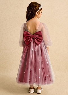 Azazie Trudy Sukienki dla dziewczynek sypiących kwiaty Suknia balowa Dekolt w kształcie serca Tiul Długość herbaty Sukienka image2