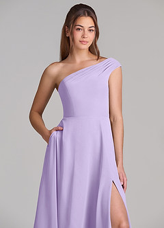 Azazie Melanie Final Sale Lilac A-Line Off the Shoulder Chiffon Dress image5