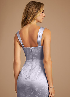 Azazie Denice Bridesmaid Dresses Pebble Floral Jacquard Sheath Pleated Floral Jacquard Dress image5