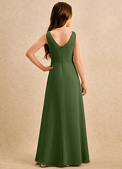 Azazie Chibi Girls Formal Sukienki dla dziewczynek sypiących kwiaty Linia A Pofałdowany Szyfon Długość podłogi Sukienka image2