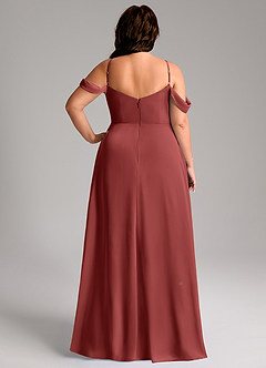 Azazie Marley Robes de demoiselle d'honneur Robe Trapèze Convertible en Mousseline de soie Épaules dénudées Terracotta image12