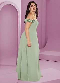 Barbie ♥ Azazie Bridesmaid Dresses Dusty Sage A-Line Off the Shoulder Chiffon Convertible Dress image15