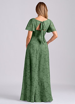 Azazie Kimber Bridesmaid Dresses Eucalyptus A-Line with Pockets Floral Burnout Dress image8