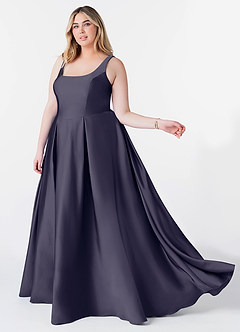 Azazie Neve Brautjungfernkleider Ballkleid mit Taschen Stretch-Satin Kleid Sturm image3