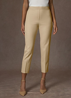 front Kennedy Champagne Pantalon habillé structuré et extensible