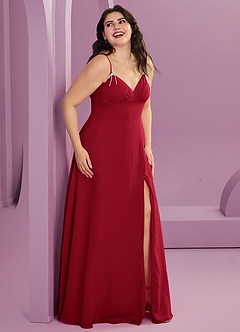 Barbie ♥ Azazie Bridesmaid Dresses Scarlet A-Line with Pockets Chiffon Dress image9