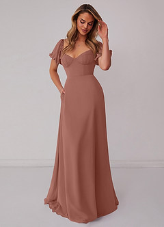Barbie ♥ Azazie Bridesmaid Dresses Cedar Rose A-Line Pleated Chiffon Dress image5