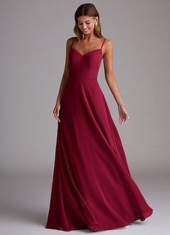Azazie Marley Bridesmaid Dresses Burgundy A-Line Off the Shoulder Chiffon Convertible Dress image5