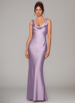 Azazie Rylina Abiti da Damigella Abito Sirena in Raso Elasticizzato Lilla Glassato image1