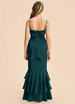 Azazie Fay Junior Pine Mermaid Ruched Stretch Satin Dress image5