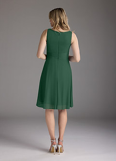 Azazie Sunny Kleider für die Brautmutter A-Linie Plissee Gittergewebe Kleid Dunkelgrün image6