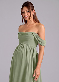 Azazie Saige Maternity Bridesmaid Dresses A-Line Pleated Chiffon Floor-Length Dress image6