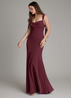 Azazie Carlotta Bridesmaid Dresses Cabernet Mermaid Sweetheart Neckline Chiffon Dress image6