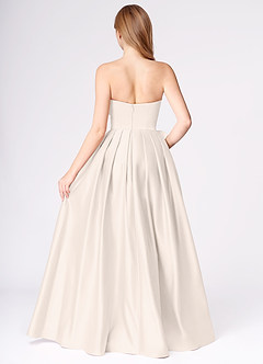 Miebow Cream Strapless Illusion V-Neck Gown image2