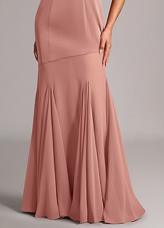 Azazie Uma Brautjungfernkleider Wandelbar Meerjungfrau-Linie Schulterfrei Chiffon Kleid Rosettenrosa image6