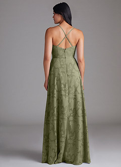 Azazie Naeem Bridesmaid Dresses Pistachio A-Line Sweetheart Neckline Floral Burnout Dress image3