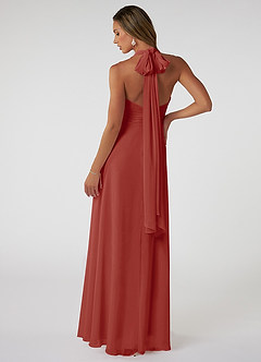 Azazie Fifi Bridesmaid Dresses Terracotta A-Line Strapless Chiffon Convertible Dress image3