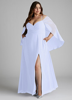 Azazie Cienna Bridesmaid Dresses Lavender A-Line Off the Shoulder Chiffon Dress image9